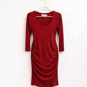 Maternity Red Long Sleeve Dress